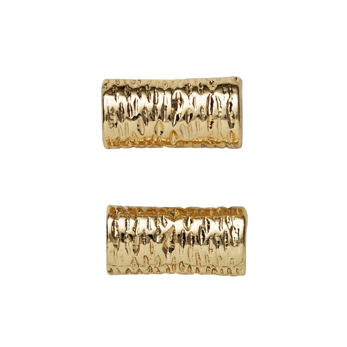 Panduro Jewellery Mellandel för smyckestillverkning, 2 st. guldfärgade rör Ø6 mm, längd 13 mm, hål 2 mm | Metall