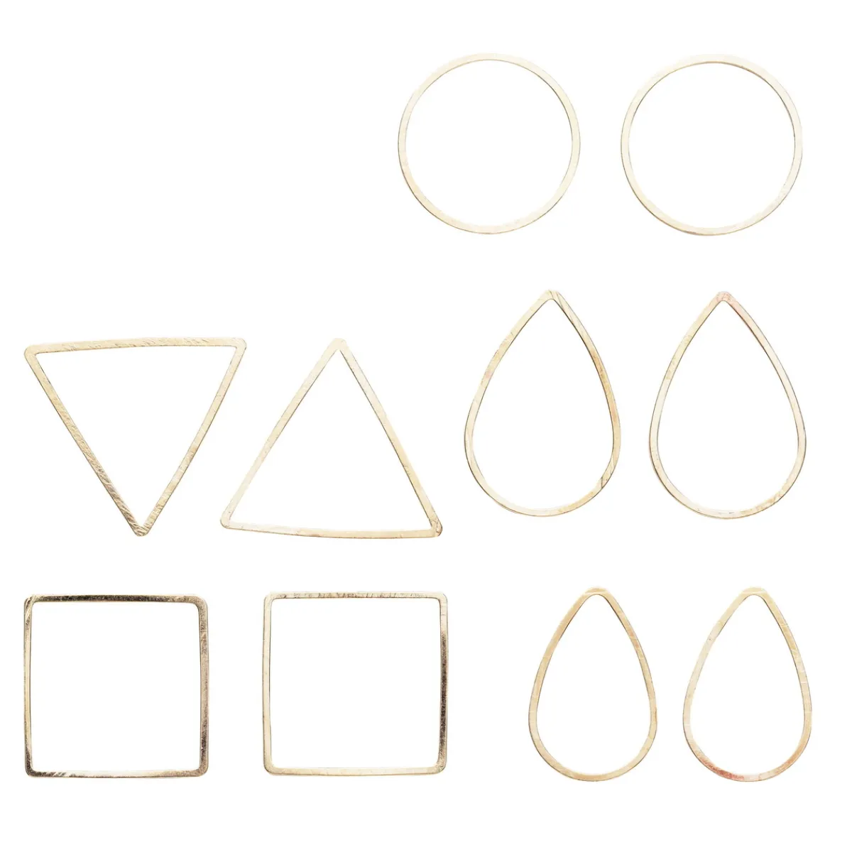 Panduro Jewellery Metallstommar / smyckesstommar – guldfärgad koppar, 10 st. 2 av varje format | Stommar