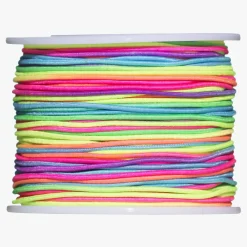 Panduro Hobby 50 meter / Ø1 mm regnbågsfärgad elastisk & vävklädd smyckestråd | Barn Elastisk Smyckestråd