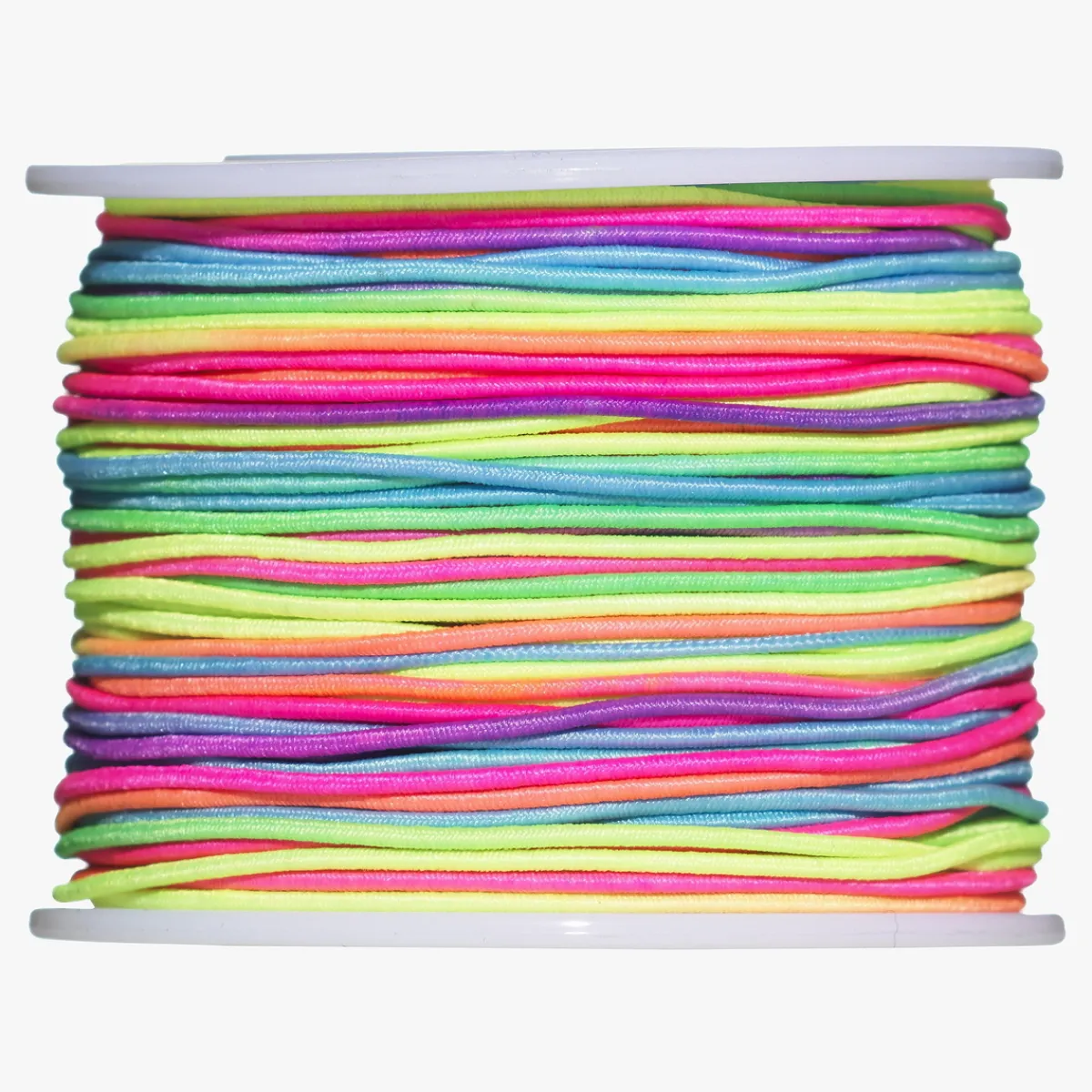 Panduro Hobby 50 meter / Ø1 mm regnbågsfärgad elastisk & vävklädd smyckestråd | Barn Elastisk Smyckestråd