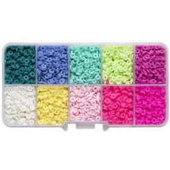 Panduro Jewellery Mini heishi beads mix – 5000 (Ø4 mm) små heishi-pärlor i pastellfärger