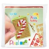 Barn Pixel Hobby Mini-kit pixelhobby polkagris – med nyckelring 30×40 mm & 3×144 pixlar