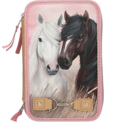 TOPModel Miss Melody trippelpennfodral Dusty Rose med massor av pennor etc. 13×20×7,5 cm | Barn Skolmaterial