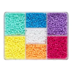 Panduro Hobby Mix med färgglada smyckespärlor i 7 olika färger, ca 4200 st. Ø4 mm | Barn Pärlor