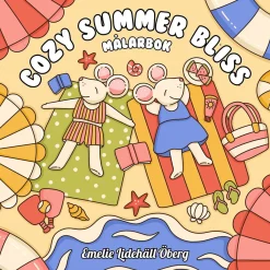 Oklassificerat Målarbok Cozy Summer Bliss, färglägg 40 somriga motiv! 25×25 cm | Målarböcker För Vuxna