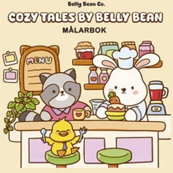 Oklassificerat Målarbok Cozy Tales by Belly Bean, färglägg 40 jättesöta motiv! 25,4×25,4 cm