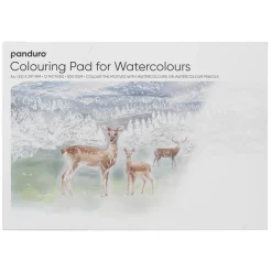 Panduro Hobby Målarbok för akvarell med 12 varierande motiv, L A4 (297×210 mm), 300 g/m² | Målarböcker För Vuxna