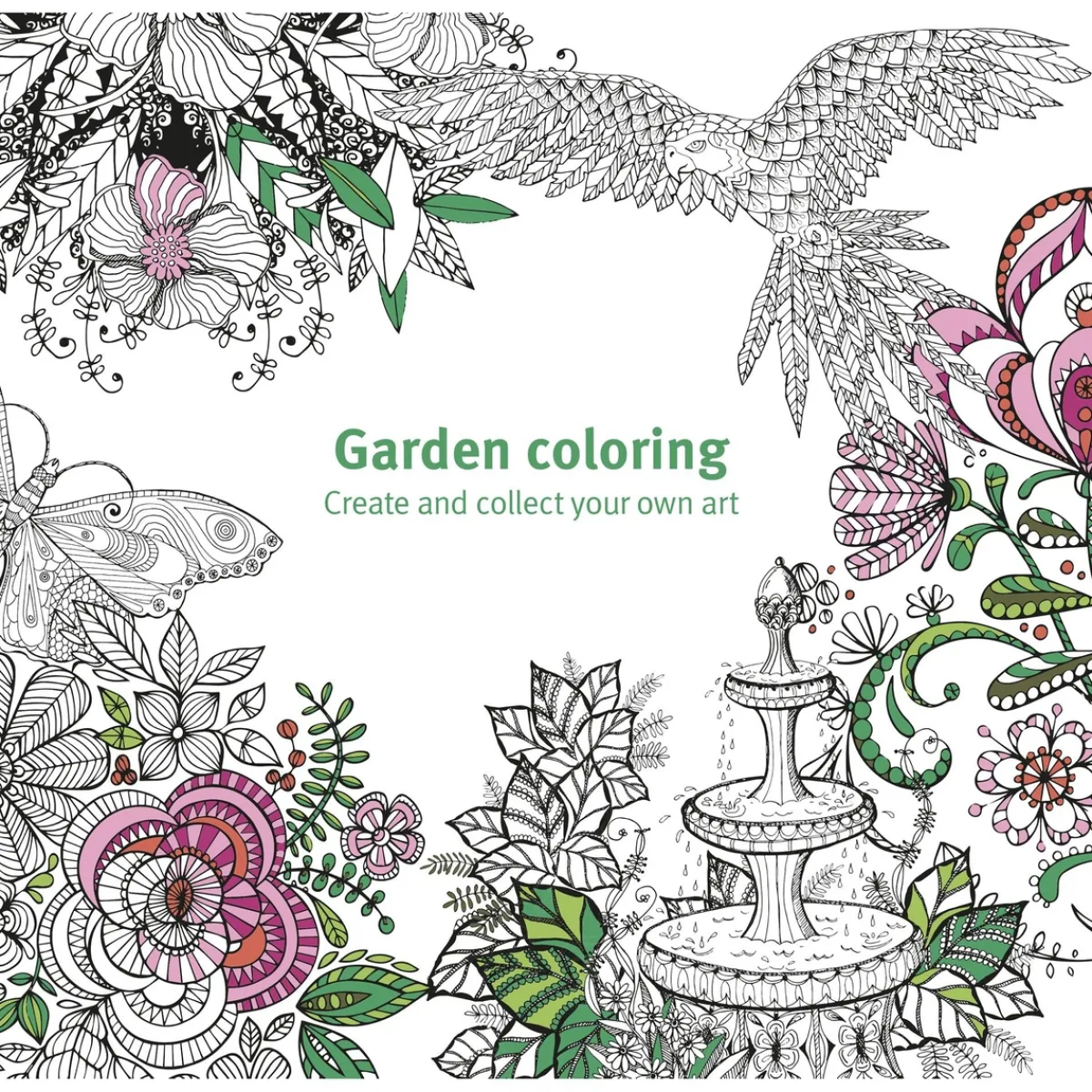 Oklassificerat Målarbok - Garden Coloring | Målarböcker För Vuxna