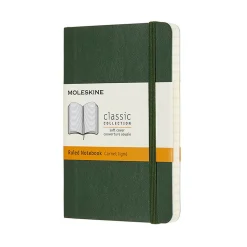 Moleskine Classic Notebook Pocket (9×14 cm), grön mjuk pärm – 192 linjerade sidor