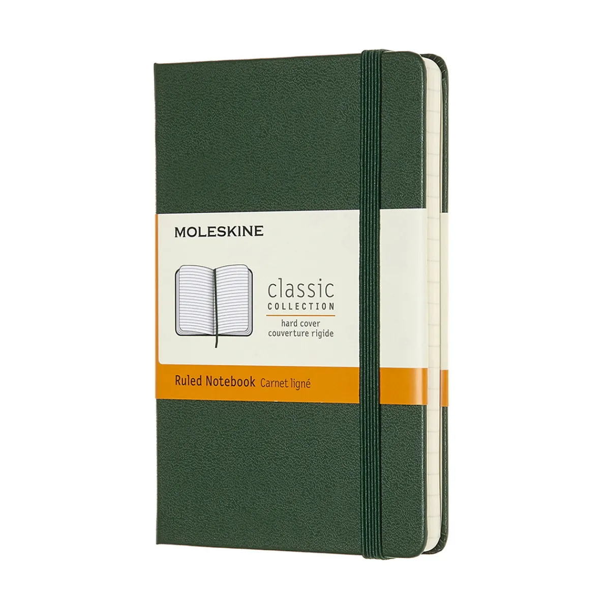 Moleskine Classic Notebook Pocket (9×14 cm), grön hård pärm – 192 linjerade sidor | Notebooks