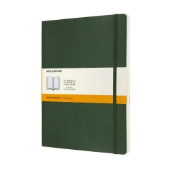 Moleskine Classic Notebook XL (19×25 cm), grön mjuk pärm – 192 linjerade sidor