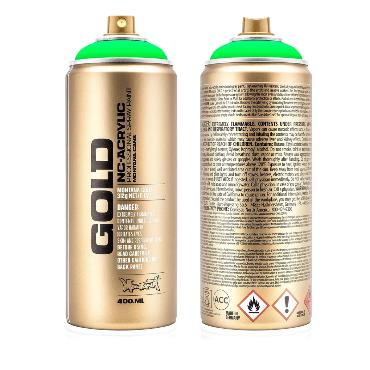 MONTANA Gold sprayfärg 400 ml - F6000 Acid Green | Sprayfärger