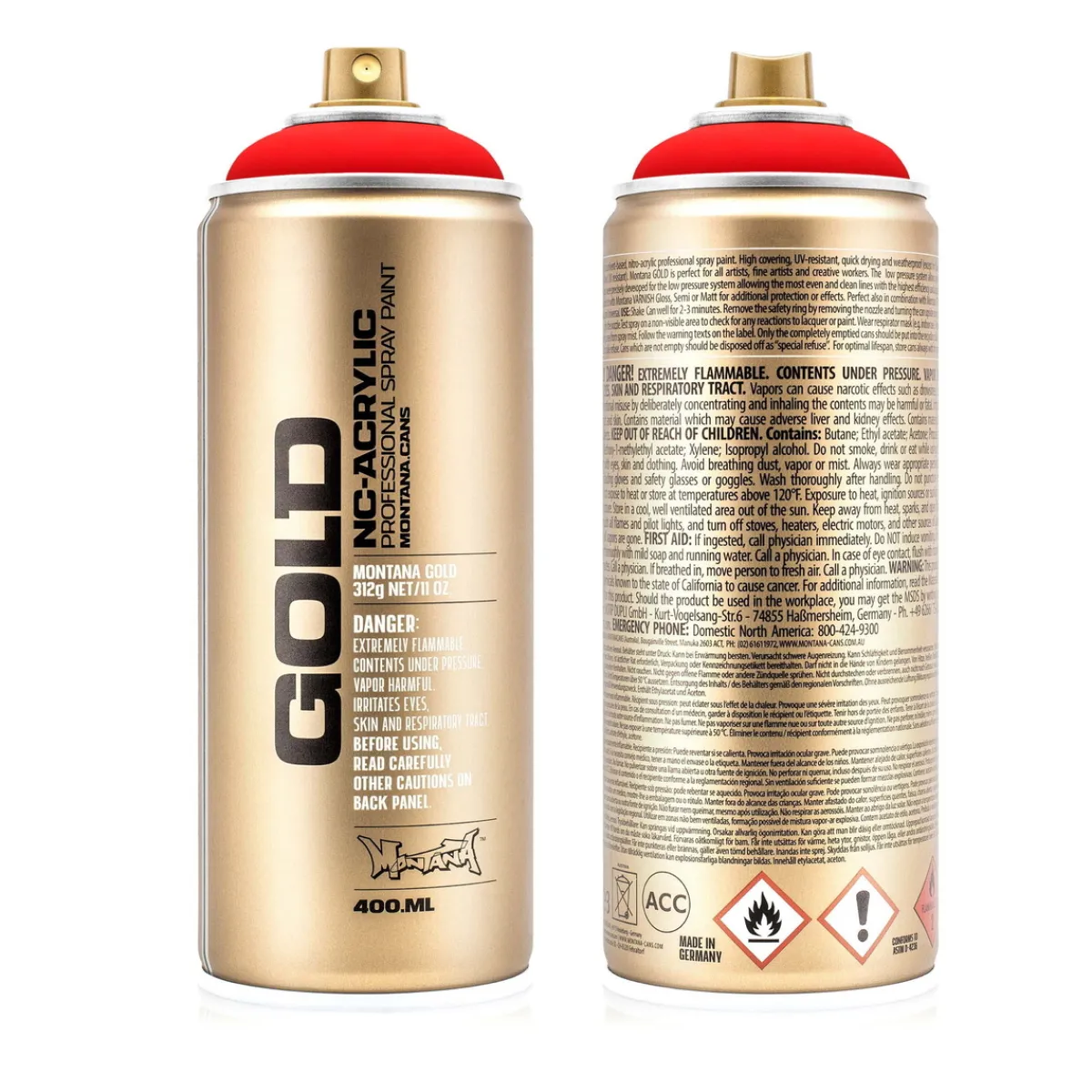 MONTANA Gold sprayfärg 400 ml - F3000 Fire Red