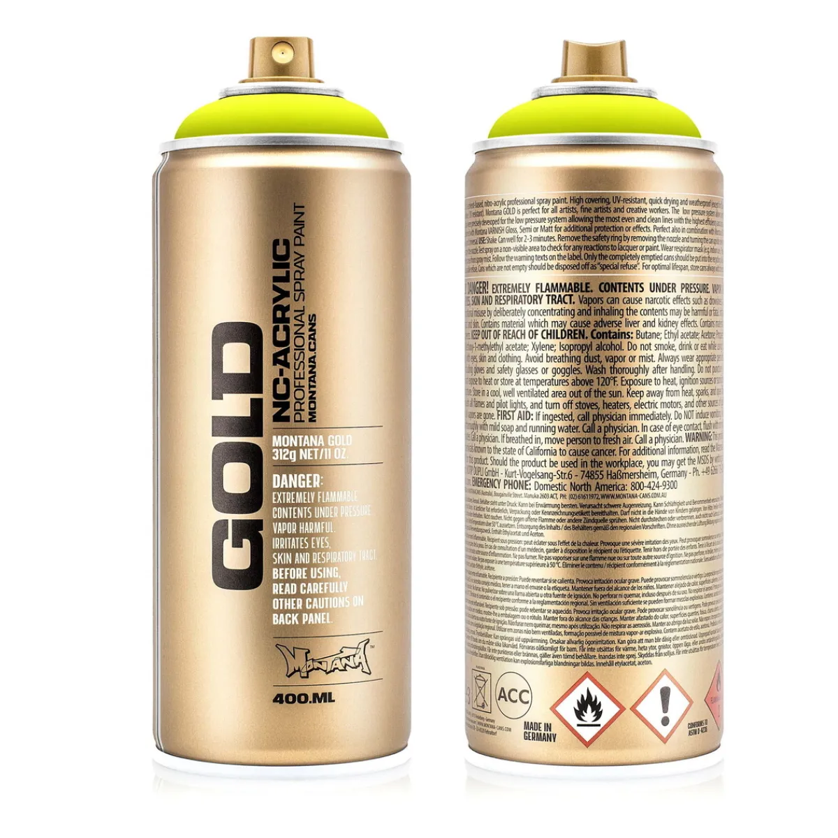 MONTANA Gold sprayfärg 400 ml - F1000 Flash Yellow