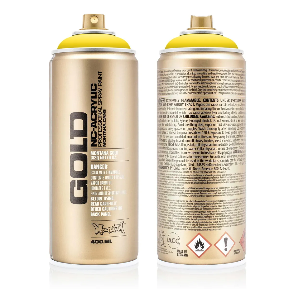 MONTANA Gold sprayfärg 400 ml - Shock 1010 Yellow