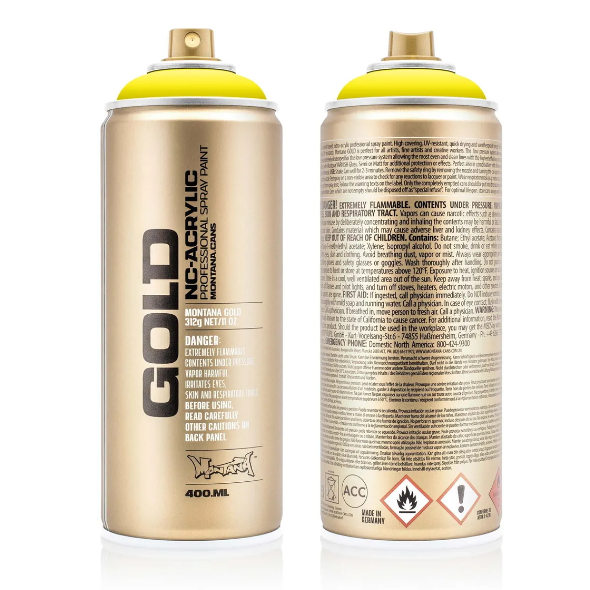 MONTANA Gold sprayfärg 400 ml - 1000 100% Yellow | Sprayfärger