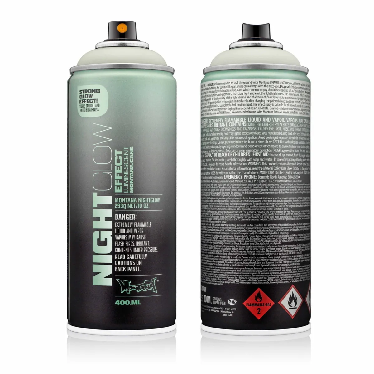 MONTANA Night Glow NG1000 / Självlysande sprayfärg – Luminescent Green 400 ml | Speciallack