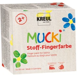Kreul Mucki fingerfärg för tyg & textil, 5-pack | Barn Barnfärg