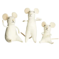 Panduro Hobby Musfamilj vit H.6,5-10cm 3st