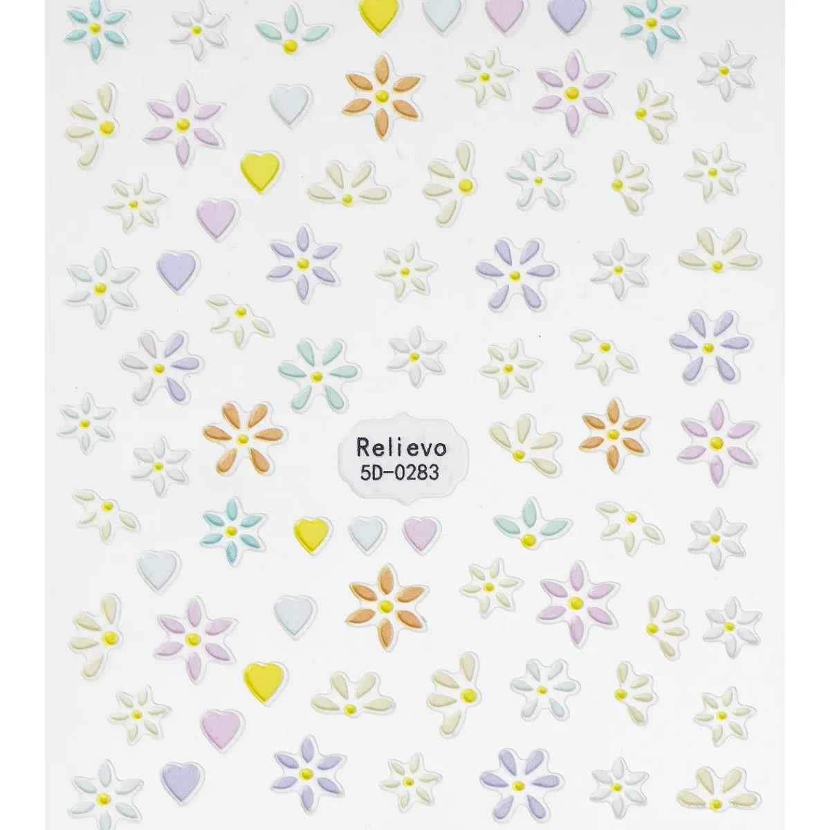 Barn Panduro Hobby Nagelstickers pastellfärgade hjärtan & små blommor. 1 ark nail stickers à 8,5×10 cm