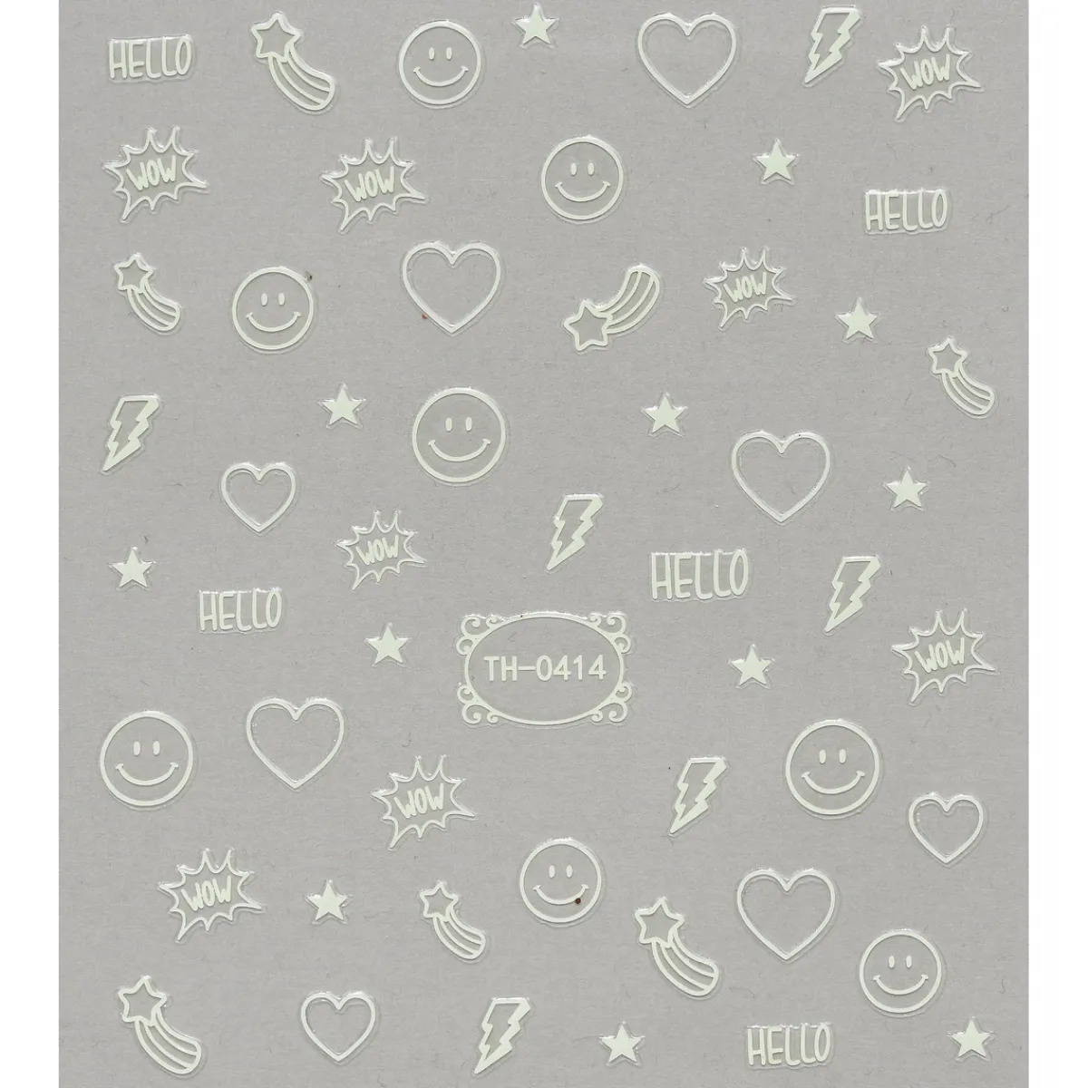 Panduro Hobby Nagelstickers självlysande, glow in the dark. 1 ark nail stickers à 8,5×10 cm | Barn Ansikts- Och Nageldekor