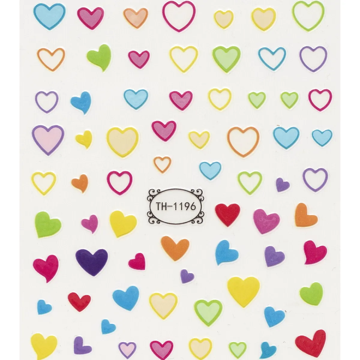 Panduro Hobby Nagelstickers söta hjärtan i olika färger. 1 ark nail stickers à 8,5×10 cm | Barn Ansikts- Och Nageldekor