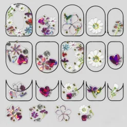 Panduro Hobby Nagelstickers sweet – 19 nagelklistermärken med färgglada blommor | Barn Ansikts- Och Nageldekor