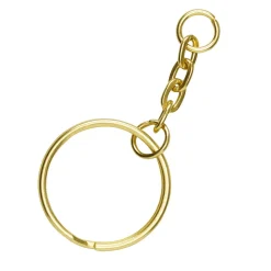 Barn Panduro Hobby Nyckelringar med kedja, guldfärgade, Ø20 mm, 5-pack