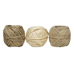 Panduro Hobby 3 olika nystan med snöre direkt från naturen – hampa (30 m), sisal (30 m) och lin (55 m)