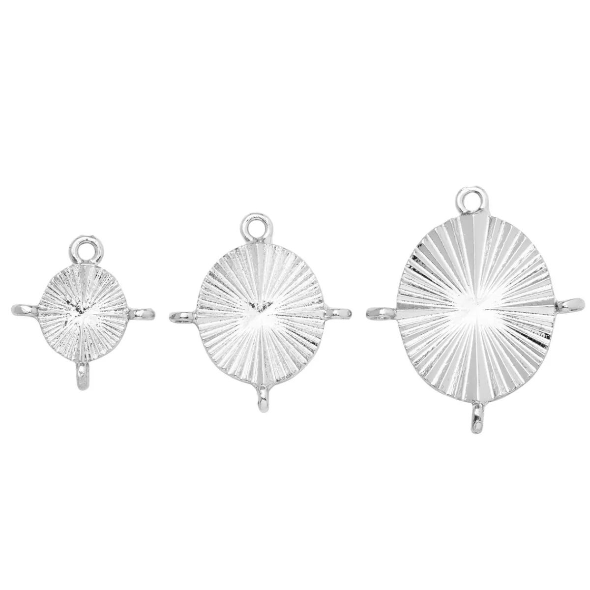 Panduro Jewellery Ovala hängen charms med öglor. 3 st. silverfärgade, 15×17 / 20×22 / 23×27 mm