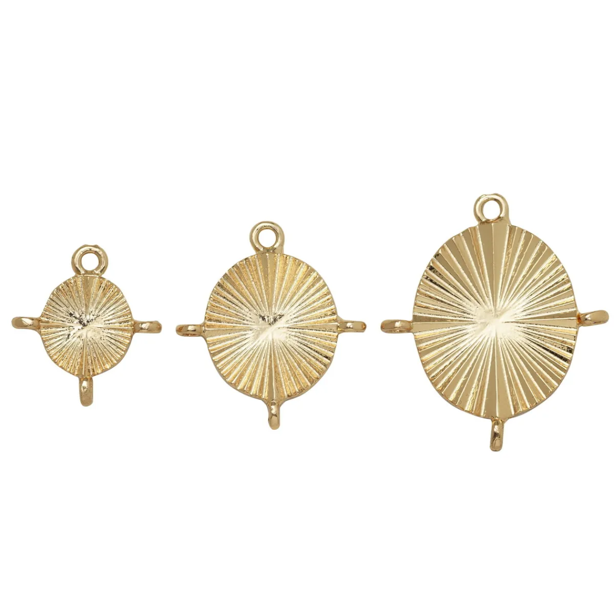 Panduro Jewellery Ovala hängen charms med öglor 3 st. guldfärgade, 15×17 / 20×22 / 23×27 mm | Metallhängen