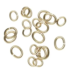 Panduro Jewellery Ovala ringöglor mix 20-pack guldfärg – 3×4 mm & 5×6 mm, 10 av varje