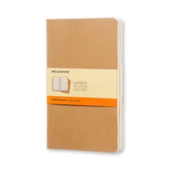 Moleskine 3-pack Cahier Journal Large (13×21 cm), kraftpapper – 3×80 olinjerade sidor | Notebooks