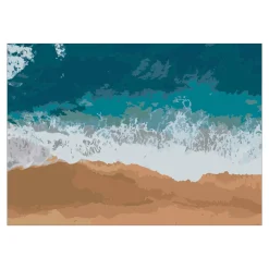 Panduro Hobby Paint by number / måla efter nummer – strand, 35×25 cm + 18 färger & 3 penslar
