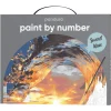 Panduro Hobby Paint by number / måla efter nummer – våg i solnedgång, 28×35,5 cm + 19 färger & 3 penslar | Övriga Färger