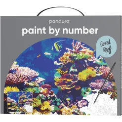 Panduro Hobby Paint by number / måla efter nummer – korallrev, 28×35,5 cm + 20 färger & 3 penslar