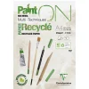 Clairefontaine Paint ON Mix Media Multi Techniques Recyclé – kraftigt A4-block / 30 ark tillverkat av återvunnet papper