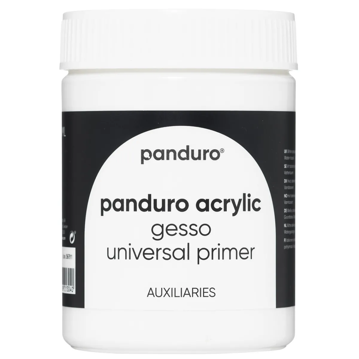 Panduro Acrylic medium gesso, 500 ml täckande vit grundfärg | Målarmedier