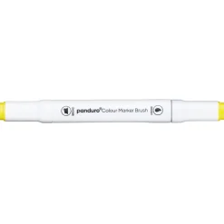 Panduro Colour Marker Brush, penselspets & snedskuren spets – Lemon yellow 35 | Tuschpennor & Markers
