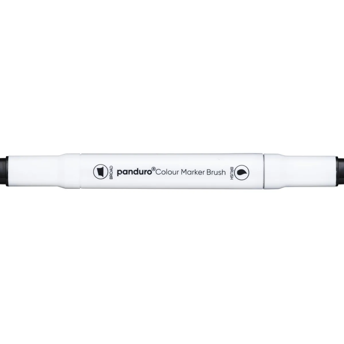 Panduro Colour Marker Brush, penselspets & snedskuren spets – Black 120