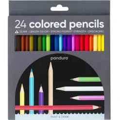 Panduro Hobby Panduro färgpennor 24-pack, färgstarka vaxbaserade pennor | Färgpennor