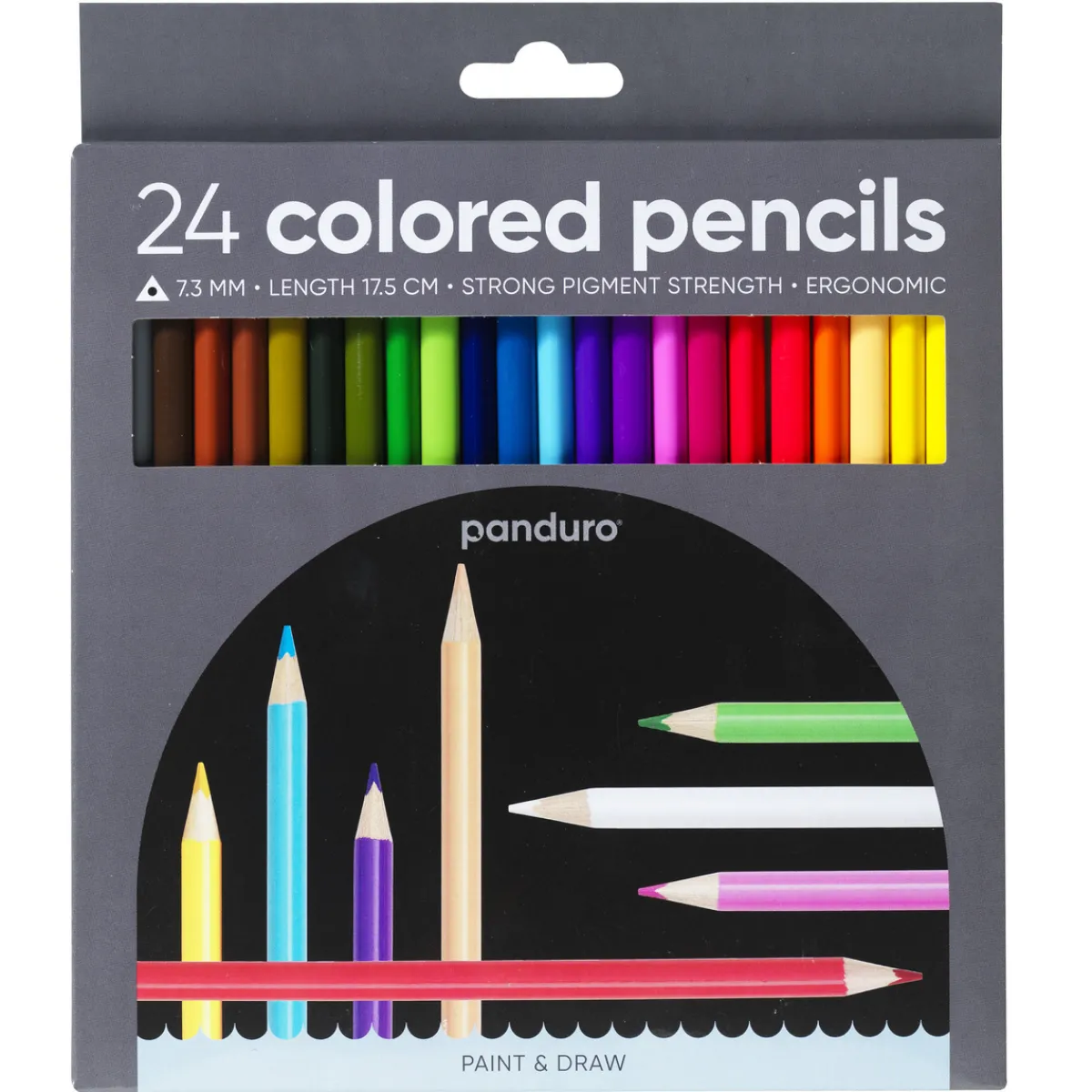 Panduro Hobby Panduro färgpennor 24-pack, färgstarka vaxbaserade pennor | Färgpennor