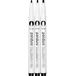 Panduro Hobby Panduro kalligrafipennor 3-pack – 1, 2, 3 mm skrivbredd, svart pigmentbläck