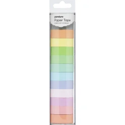 Panduro Hobby Paper Tape 12p pastell 15 mm | Dekorationstejp I Papper
