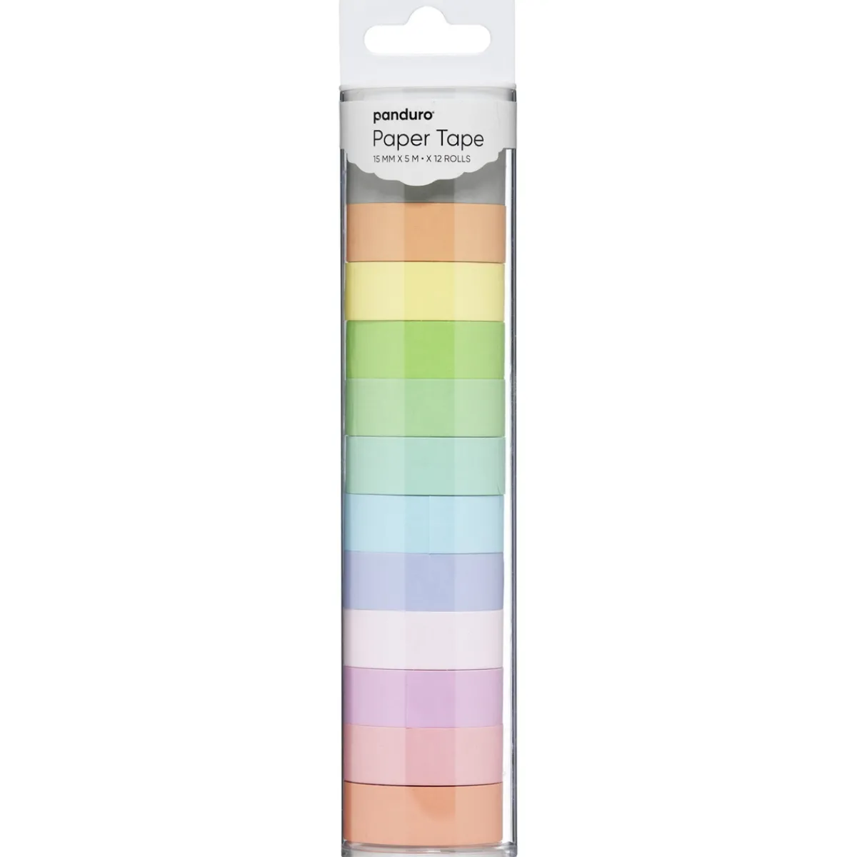 Panduro Hobby Paper Tape 12p pastell 15 mm | Dekorationstejp I Papper