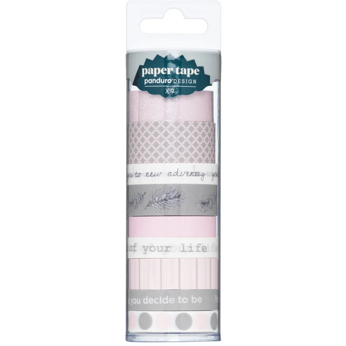 Panduro Design Paper Tape 9p Pink Wisdom | Glittertejp