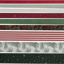 Panduro Design Pappersremsor 48 st. Klassiska julfärger och motiv – remsor i 3 olika storlekar