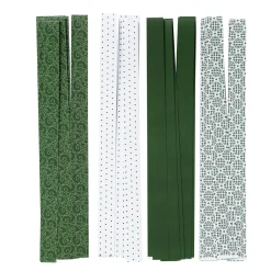 Panduro Design Pappersremsor 32 st. Klassiskt grönt och vitt tema – remsorna är 45×1,5 cm