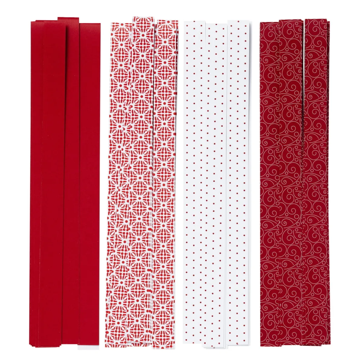 Panduro Design Pappersremsor 32 st. Klassiskt rött och vitt tema – remsorna är 45×1,5 cm | Pappersvikningskit