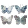 Panduro Hobby 4 pastellfärgade dekorationsfjärilar med guldglitter 12,5×9 cm | Fjärilar